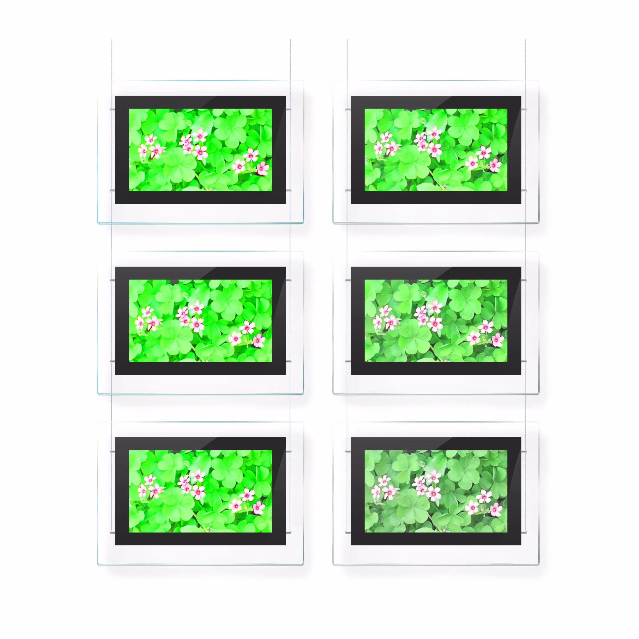 Indoor Crystal LED Real Estate Agent Window Display Hanging LCD Digital Signage Hanging Digital Poster Display