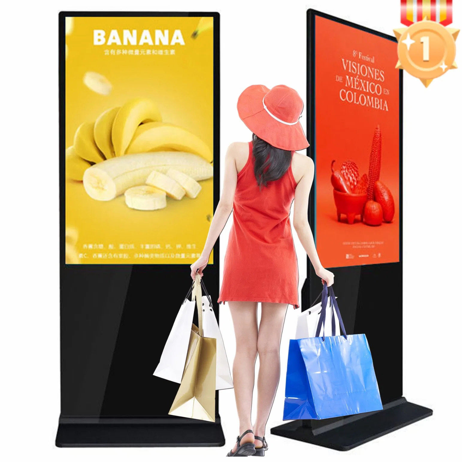 [Gold Supplier] Floor Stand Totem Vertical LED LCD Board Smart TV Machine 42 43 Inch Price Advertising Display Interactive Touch Screen Digital Signage Kiosk