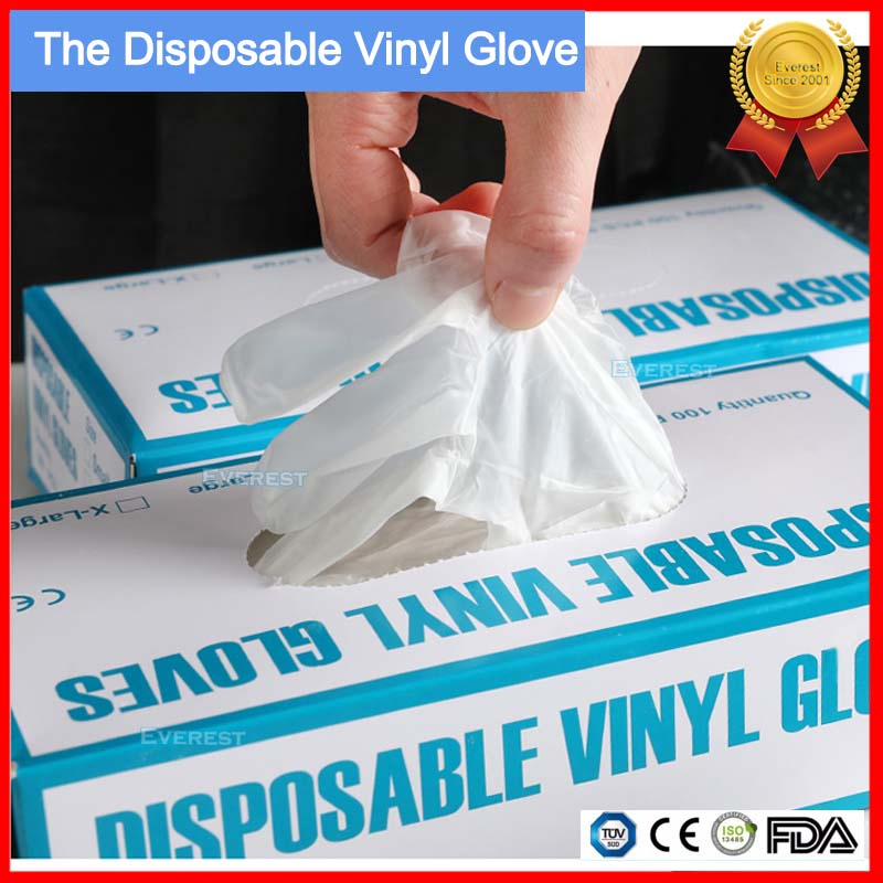 Clear Vinyl Lightly Powdered Exam Gloves
