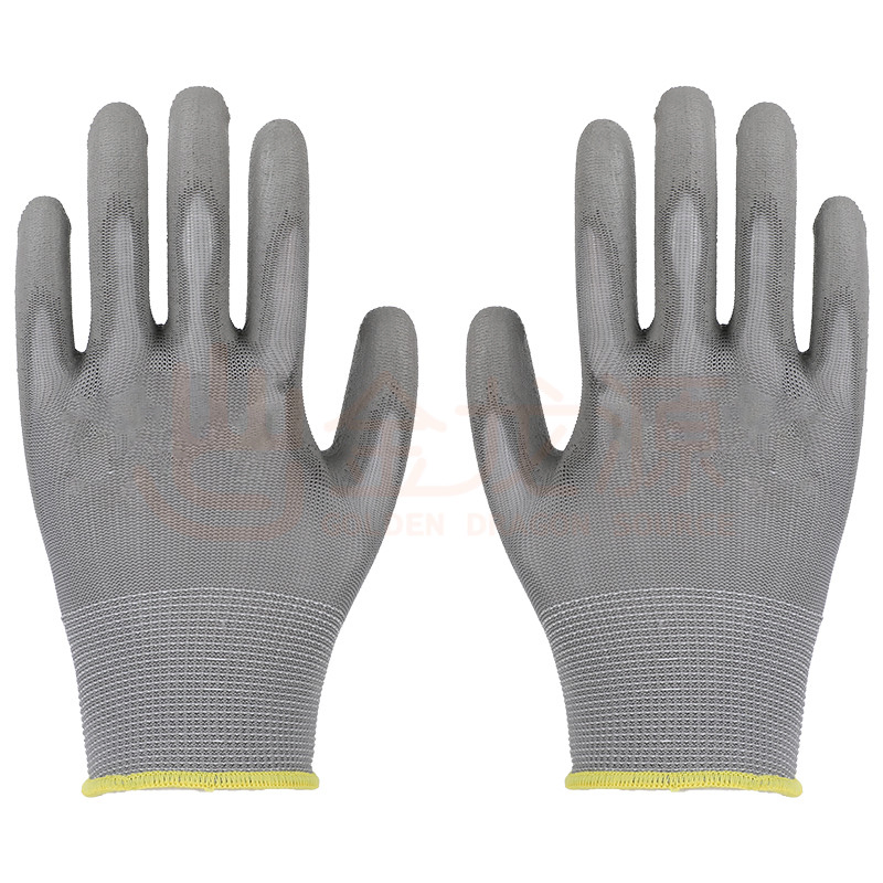 13 Gauge Polyester PU (Polyurethane) Coated Work Industrial Labor Safety Protective Working Gloves