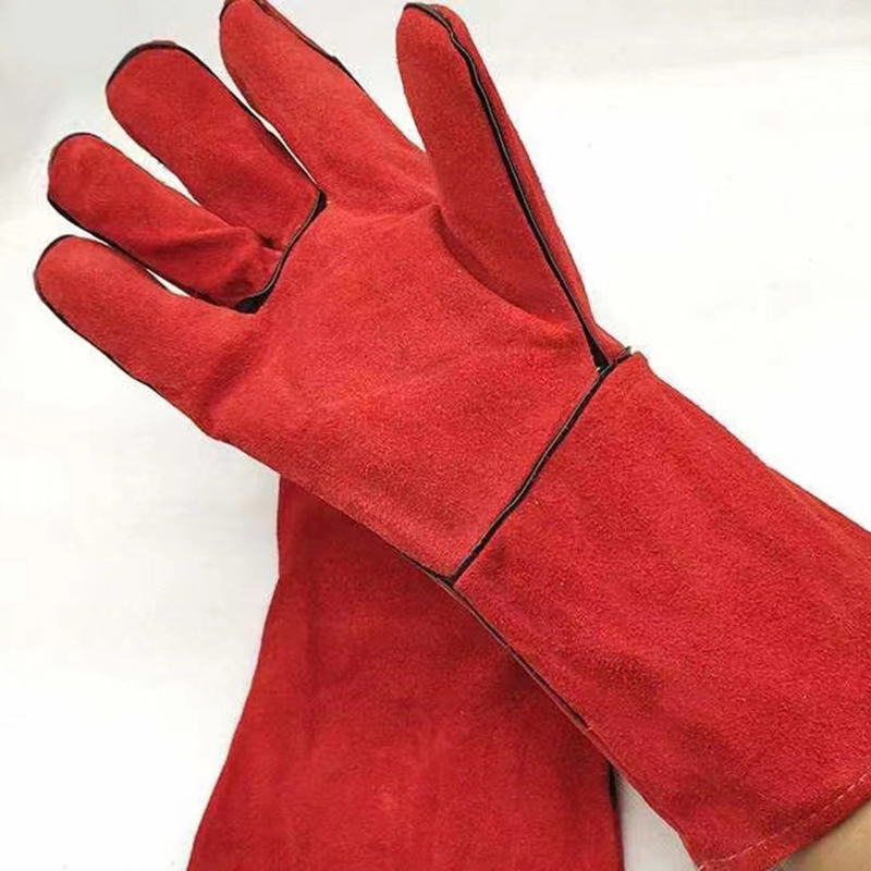Industrial Protective Cow Split Leather Safety Gloves Long Cuff Guante Let Working Welding Gloves