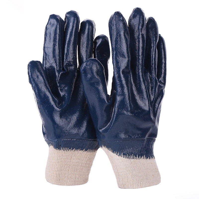 Jinlongyuan Industrial Cotton Jersey Nitrile Gloves Safety Gloves Full Coated Gloves with Oil Resistant and More Hand Protective