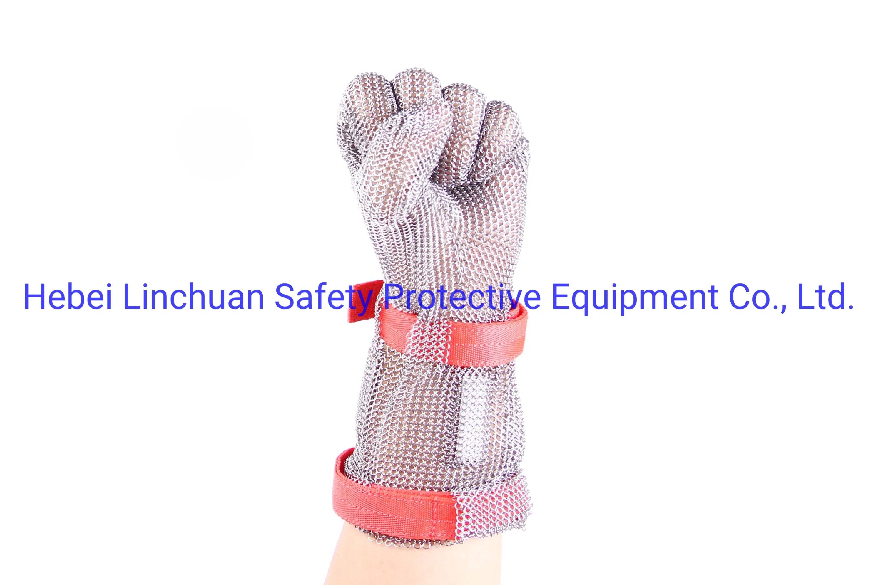 Long Cuff Metal Mesh Glove Stainless Steel Mesh Glove Cut Resistant Chain Mail Protective Anti-Cutting Glove for Kitchen Butcher Working Safety