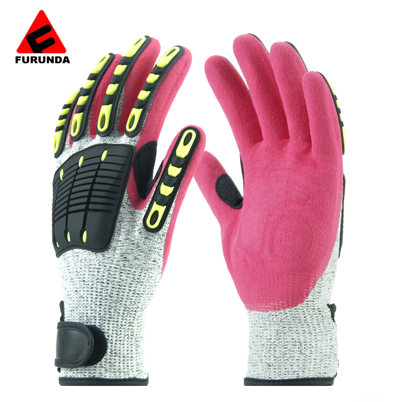 Customizable Cut Level 5 Hppe Hand Protection TPR Work Sandy Nitrile Cut Resistant Heavy Duty Impact Safety Gloves