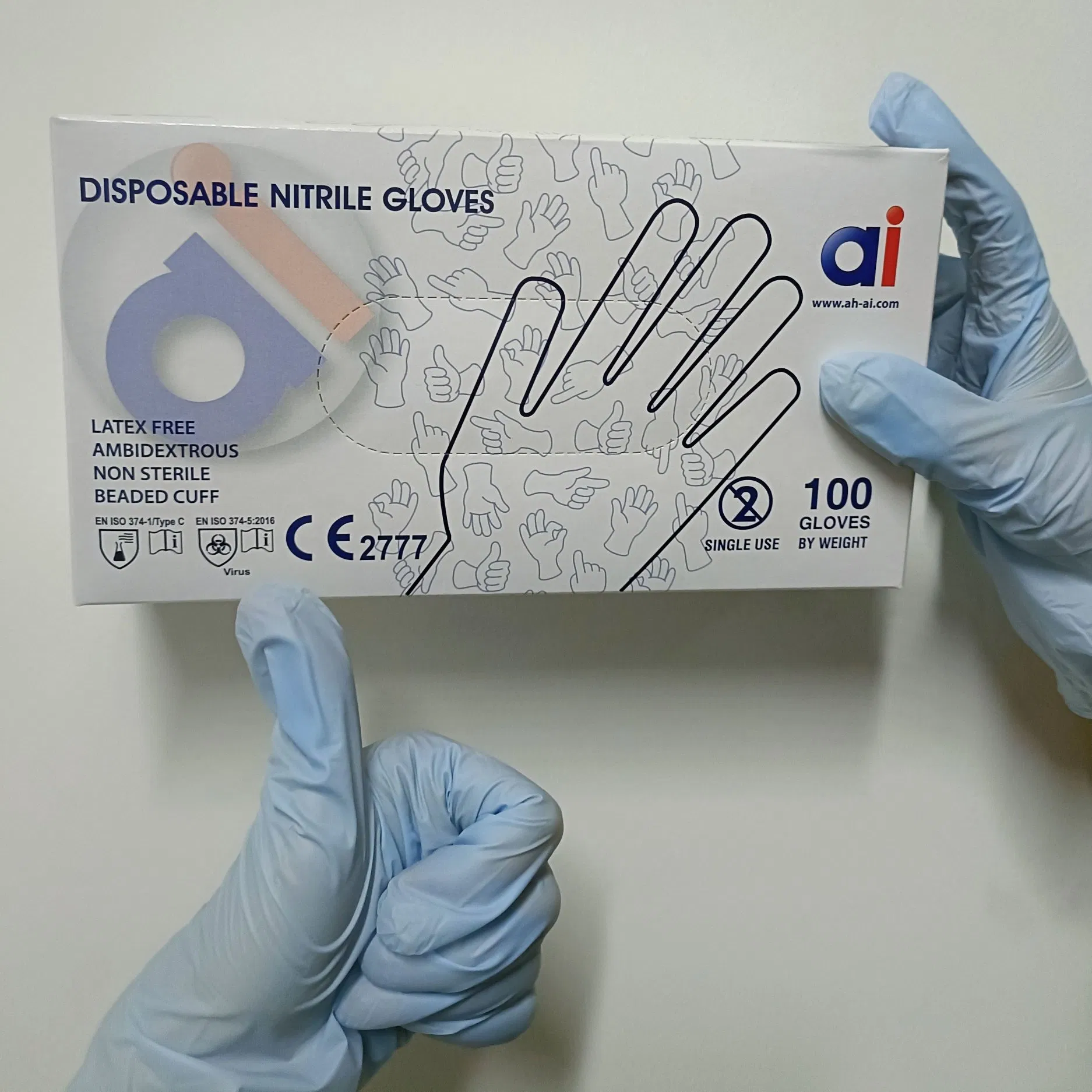 Custom Logo Nitrile Gloves Disposable Examination &amp; Multi-Purpose Work Gloves