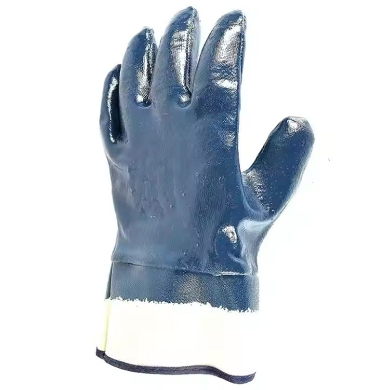 Acid-Resistant Alkali-Proof Polyester/Cotton Nitrile Coated Heavy Duty Gloves