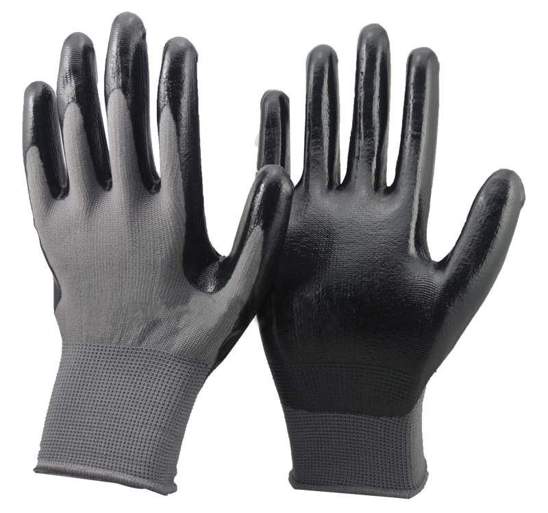 Nmsafety Nitrile Coated Industrial Hand Labor Protective Safety Work Gloves for Construction Garden