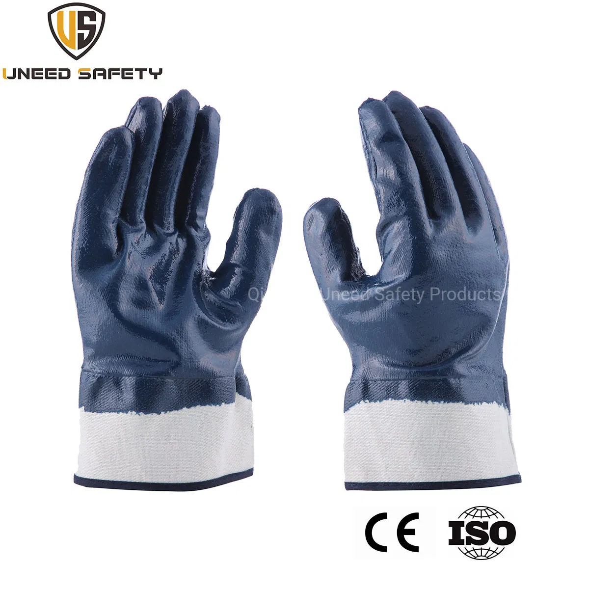 Chemical Resistant 3/4 Safety Cuff Nitrile Coated Anti Acid Work Safety Gloves