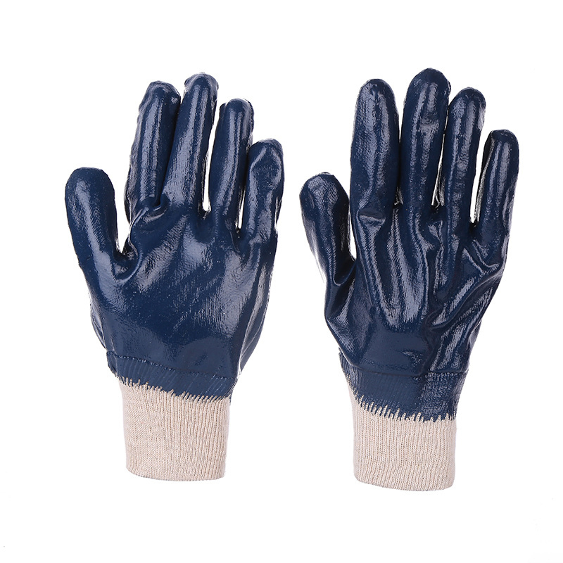 Jinlongyuan Industrial Cotton Jersey Nitrile Gloves Safety Gloves Full Coated Gloves with Oil Resistant and More Hand Protective