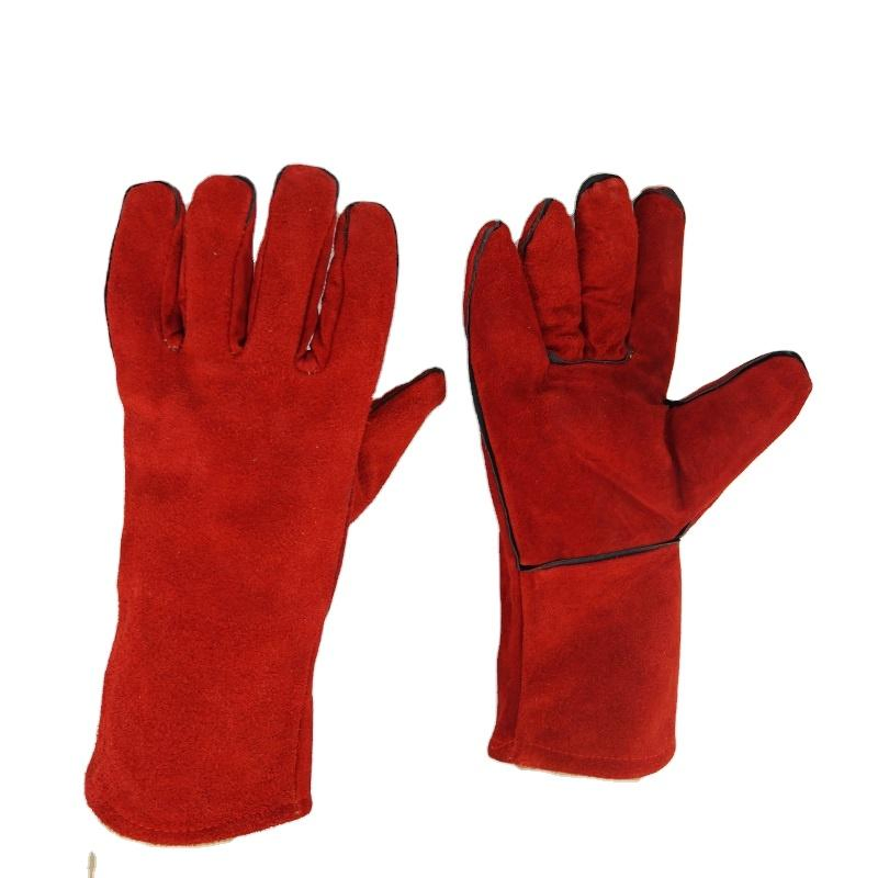 Industrial Protective Cow Split Leather Safety Gloves Long Cuff Gauntlet Working Welding Gloves