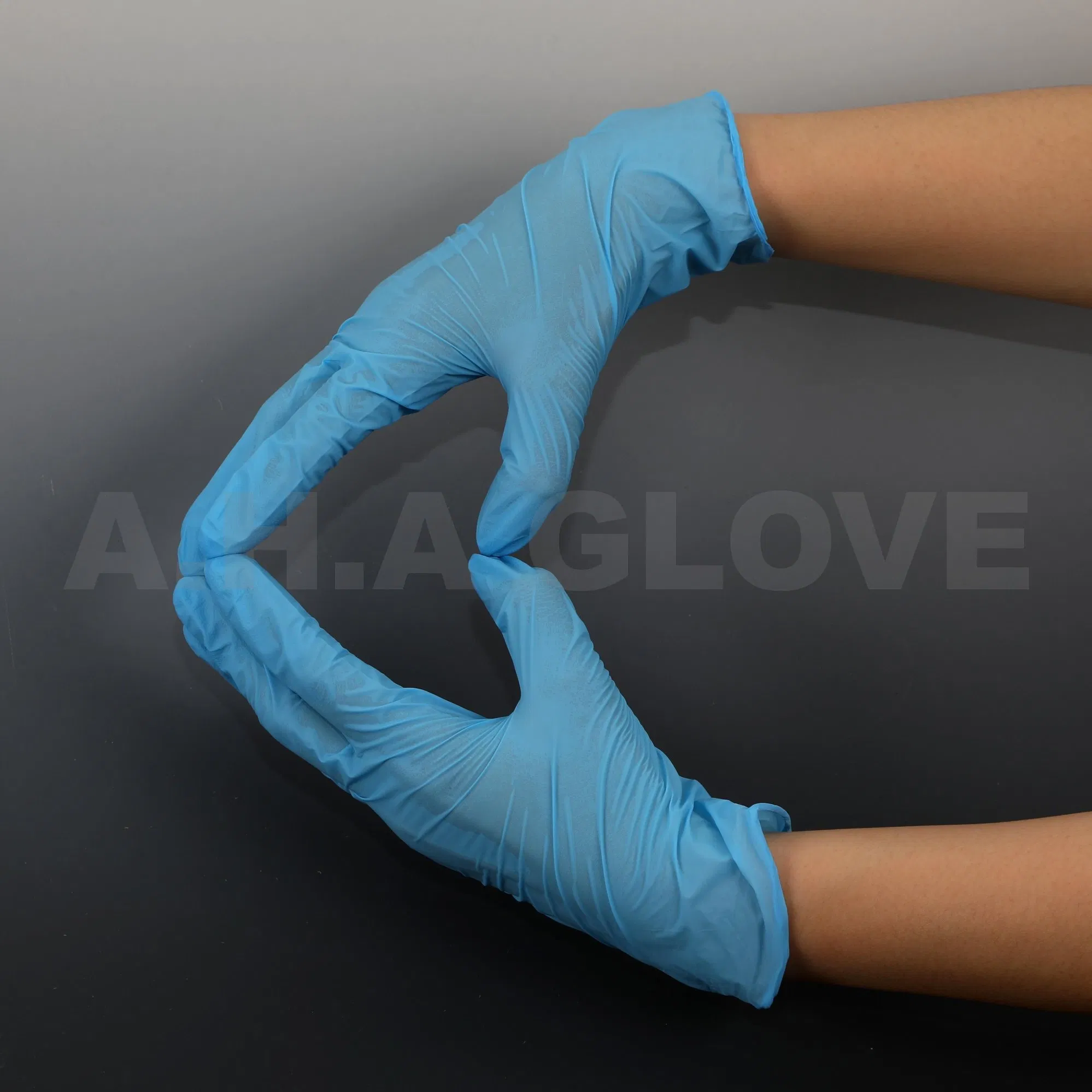 Powdered Food Contact Finger Texture Examination Disposable Nitrile Glove for Hand Protective