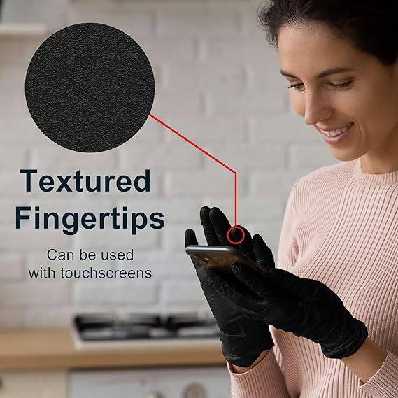 9inch Biodegradable Disposable Black Medical &Exam Grade Nitrile Gloves