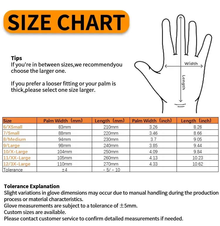 Glove Specifications