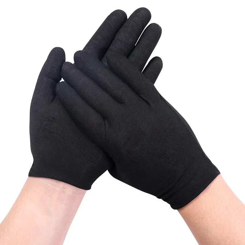 Industrial QC Playetiquette Thick Black Cotton Protective Gloves