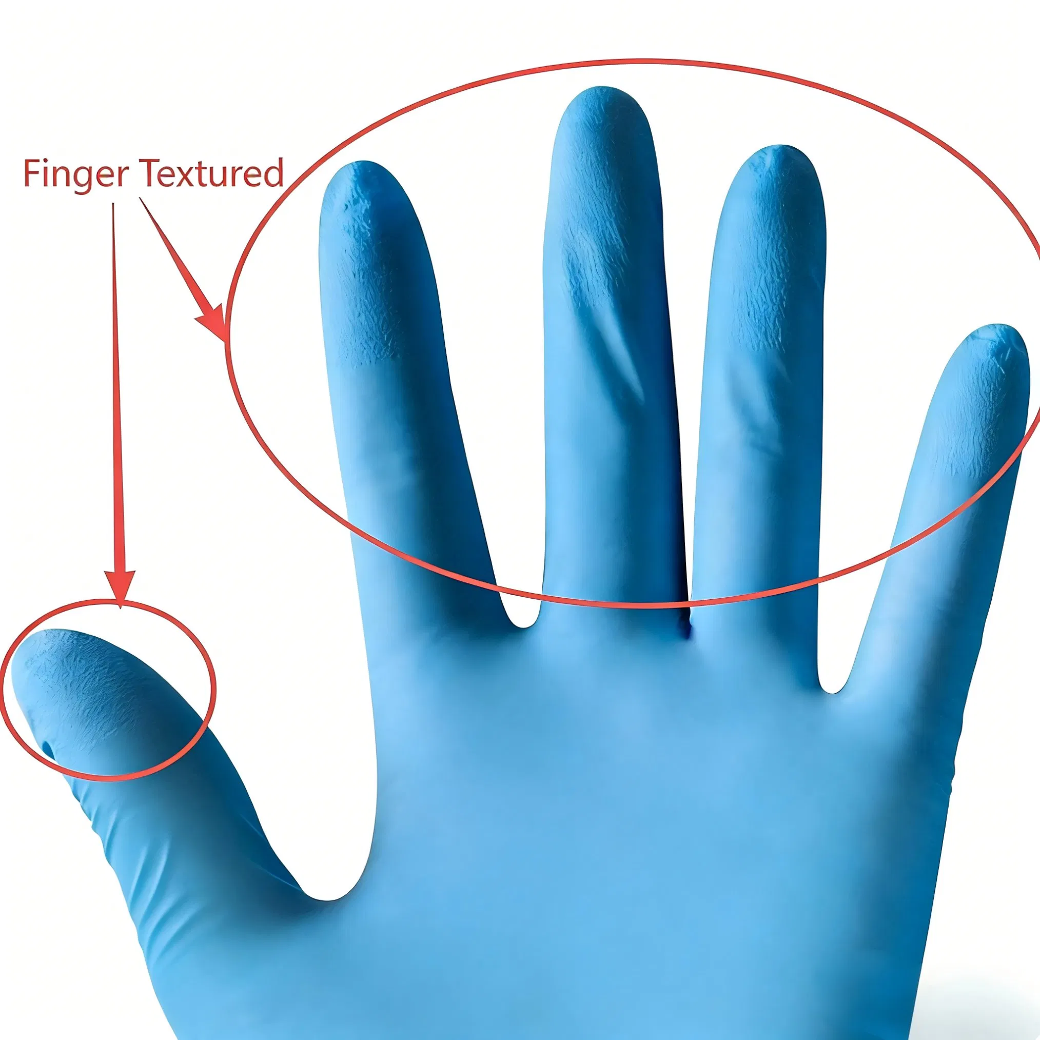Ambidextrous &amp; Beaded Cuff Disposable Nitrile Gloves for Medical Care, Food Service, Household Cleaning, Beauty Salons