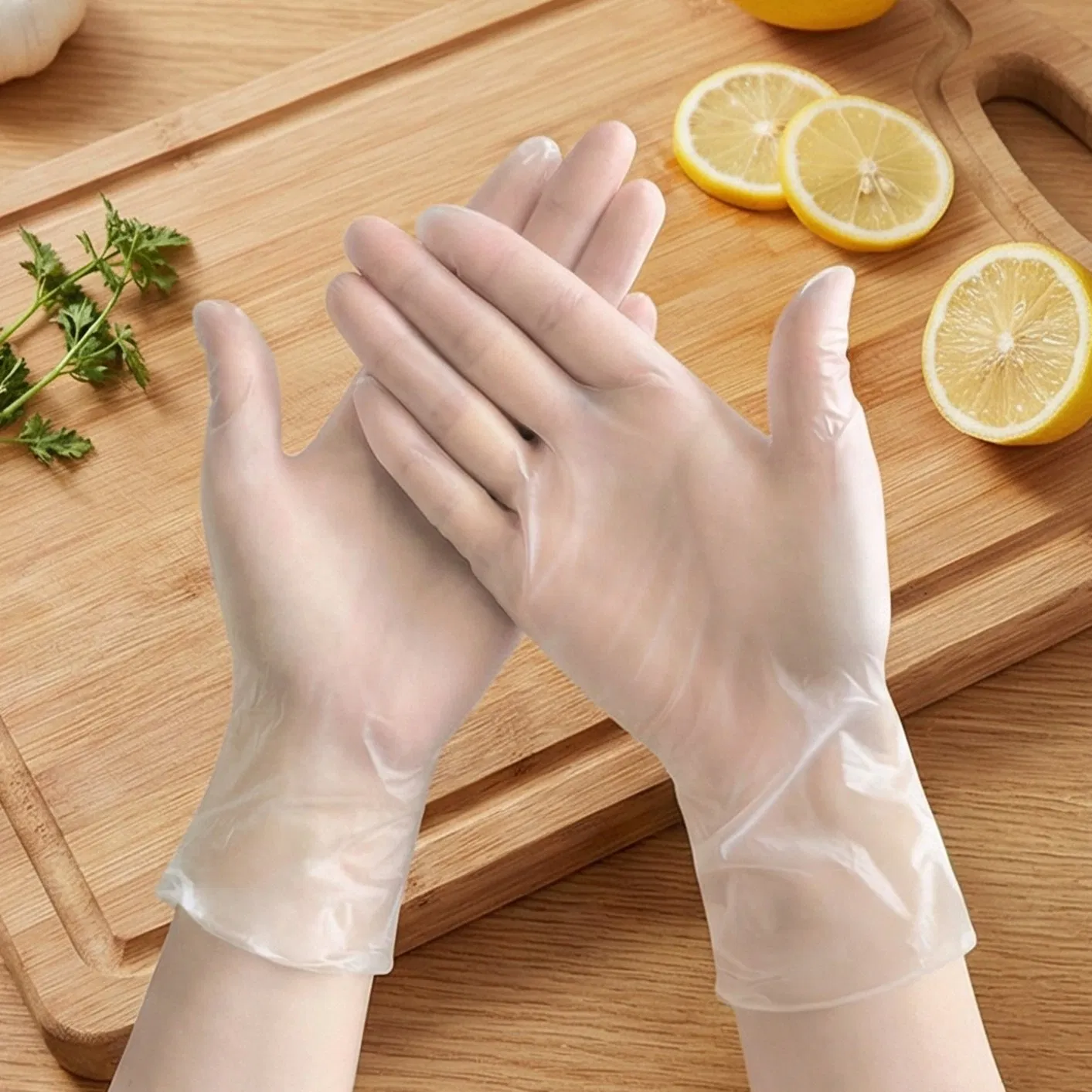Lightweight and Durable Disposable PVC Gloves for Food Handling, Household, Beauty Salon, Hair Dye