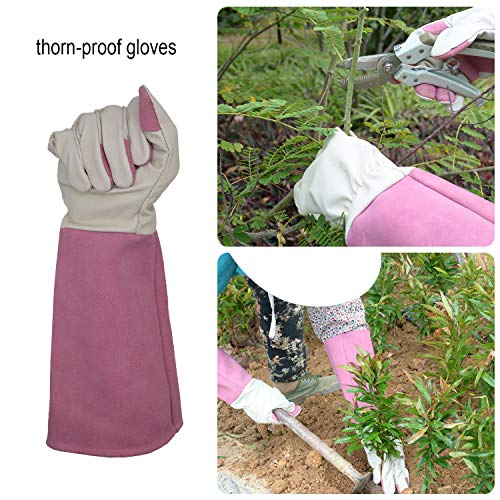 Long Cuff Leather Hand Protective Cactus Rose Outdoor Pruning Planting Work Floral Garden Gloves