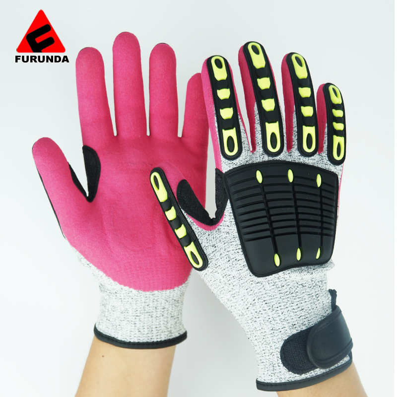 Customizable Cut Level 5 Hppe Hand Protection TPR Work Sandy Nitrile Cut Resistant Heavy Duty Impact Safety Gloves