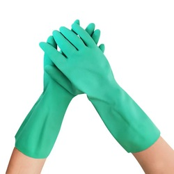 Chemical Resistant Nitrile Gloves Long Sleeve Household Work Gloves Waterproof