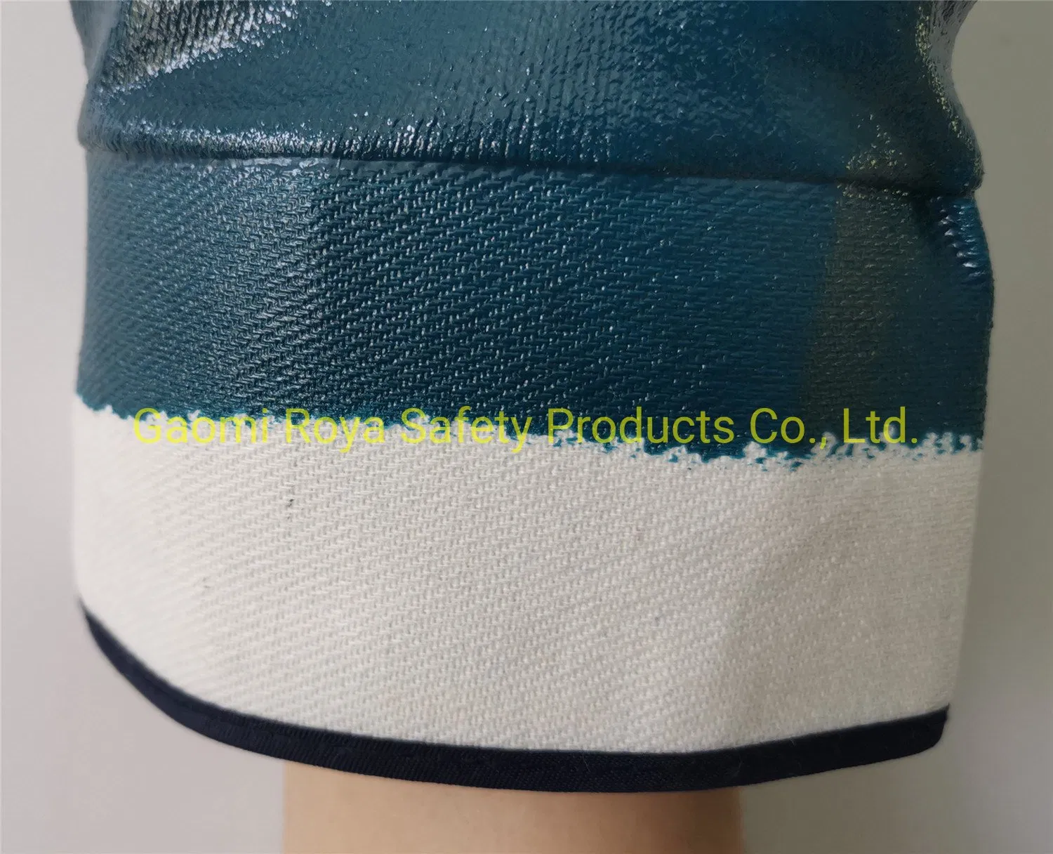 Cotton Safety Cuff Nitrile Fully Coated Hot Oil Proof Work Gloves Heavy Duty Industry Working Gloves Oil Exploitation Work Gloves for Men