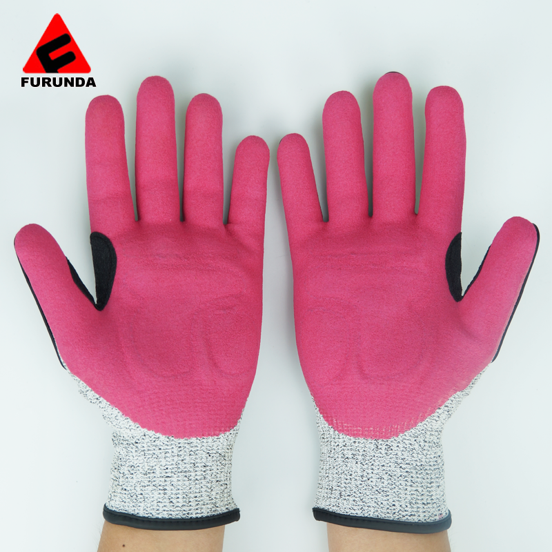 Customizable Cut Level 5 Hppe Hand Protection TPR Work Sandy Nitrile Cut Resistant Heavy Duty Impact Safety Gloves