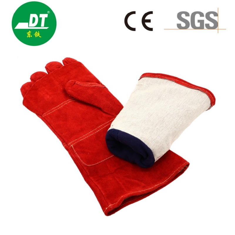 Heat Cut Resistant Cowhide Industrial Protective Welding Gloves Construction