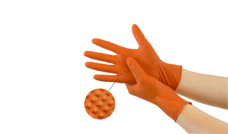 Diamond Textured Grip Nitrile Gloves 7mil 8mil with CE Certficated