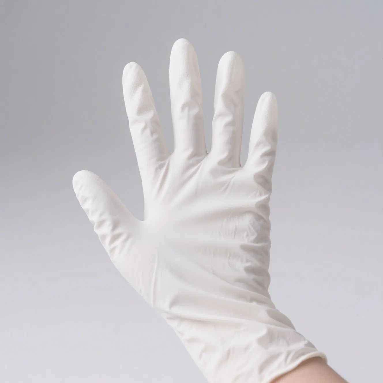 White Nitrile Exam Gloves with Textured Grip for Dental Use