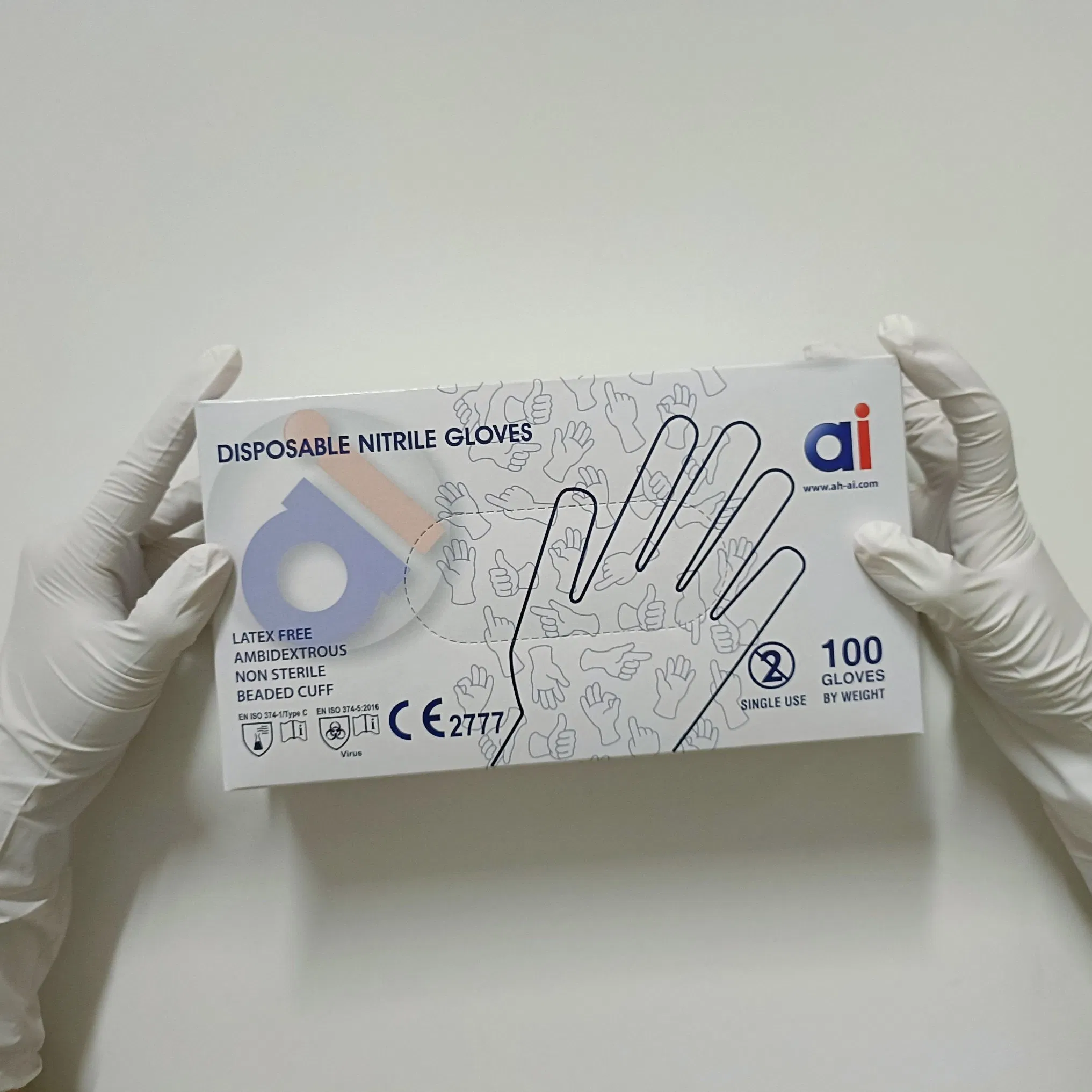 Custom Logo Nitrile Gloves Disposable Examination &amp; Multi-Purpose Work Gloves