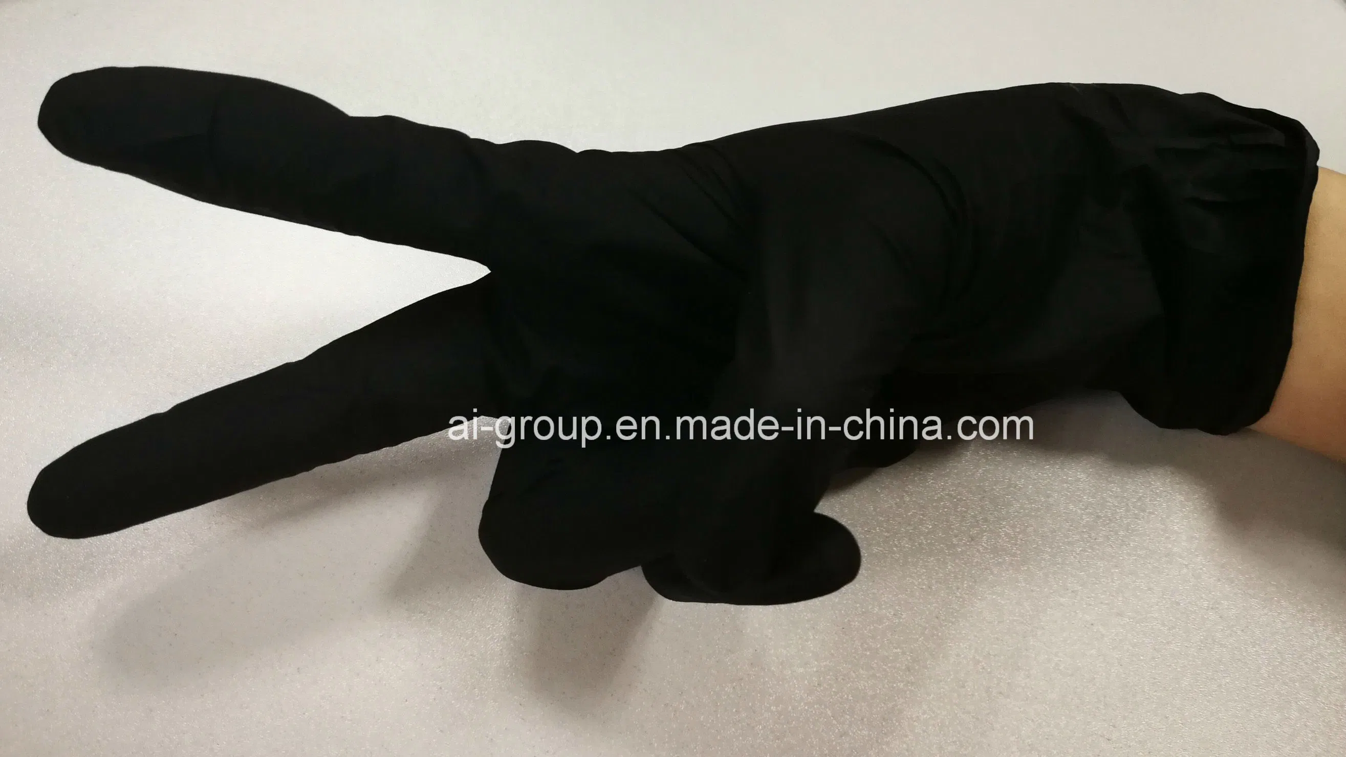 Black Nitrile Medical Exam Glove Powder Free or Powdered with USP Absorbable Corn Starch