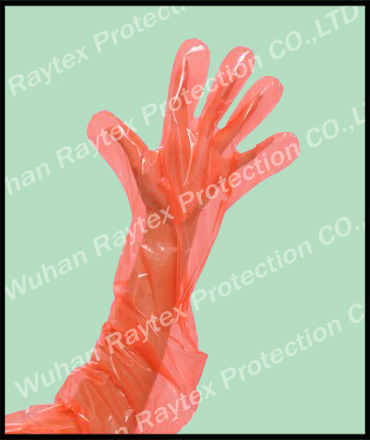 Anti Oil Disposable PE Long Glove