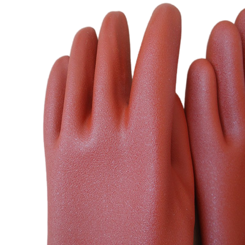 Cold-Proof Gloves with Smooth PVC Fluorescent Finish Chemical-Resistant Cotton Lining Safety Gloves