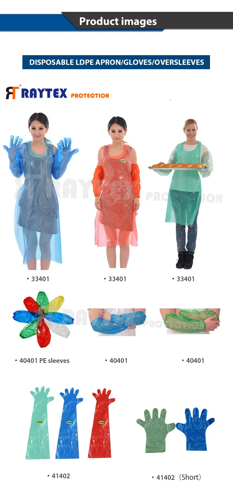 Anti Oil Disposable PE Long Glove