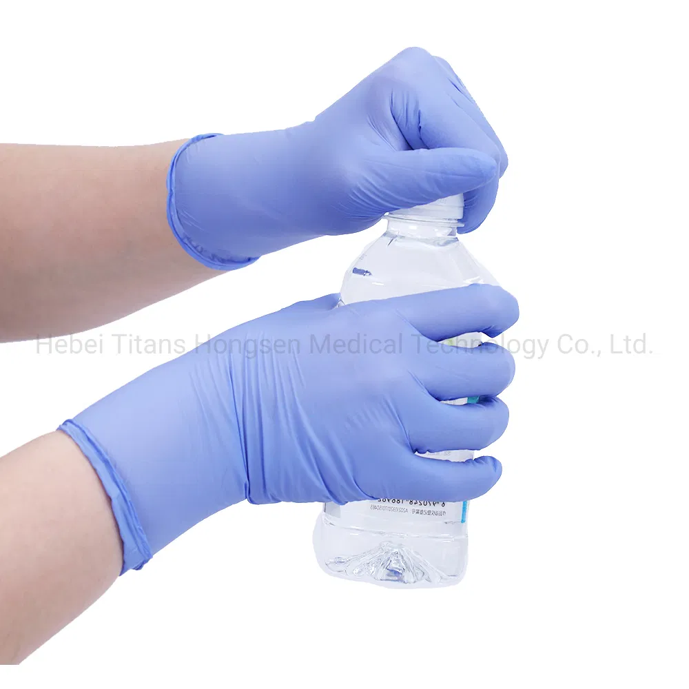 Titanfine Disposable Safety Medical Nitrile Gloves Ambidextrous Resistance to Hydrochloric Acid Powder Free White Nitrile Gloves