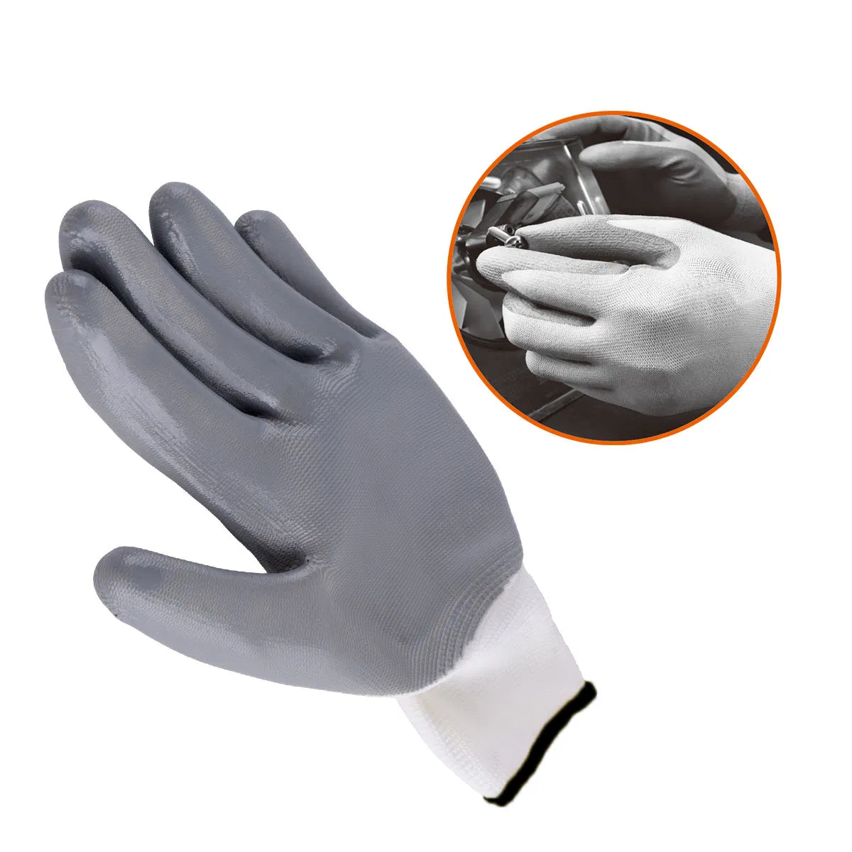 Industrial Grade Oil-Proof Nitrile Coated Work Gloves Waterproof Gloves for Heavy Duty Construction