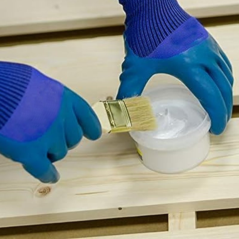 Heavy Duty Blue Nylon Safety Work Gloves, Best Grip Teal Textured Eco-Latex Nitrile Double Coating Gloves