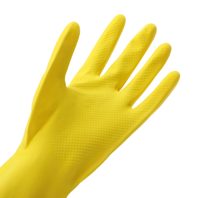 Women Anti Slip Reusable Long Waterproof Rubber Latex Household Dishwashing Cleaning Gloves