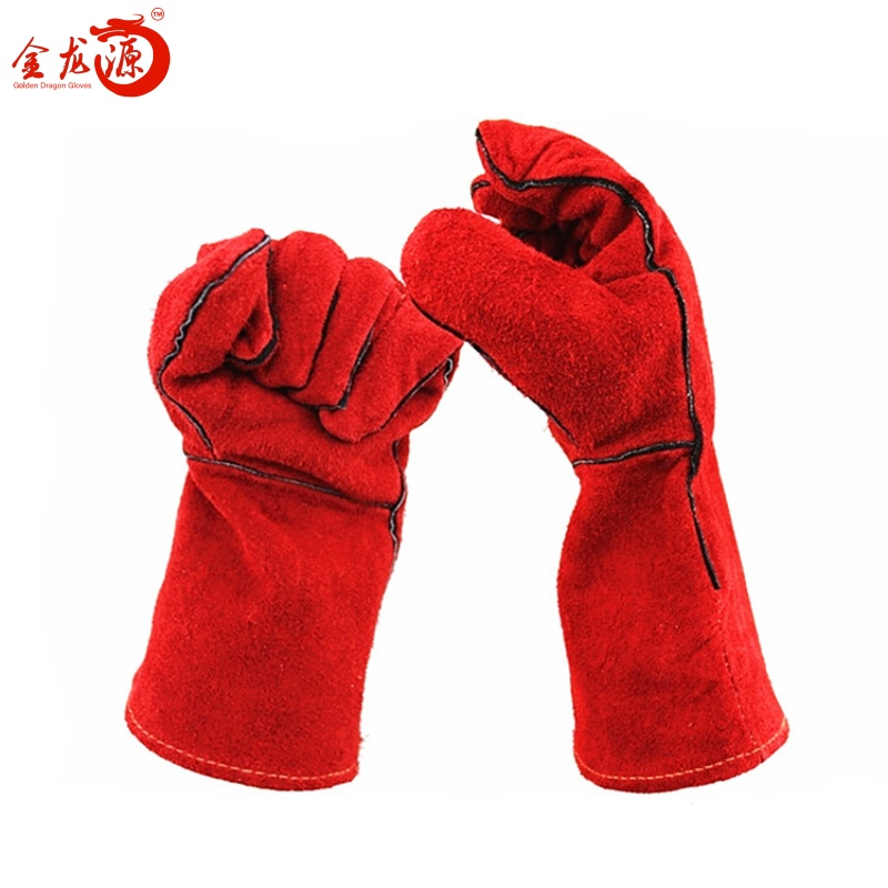 Industrial Protective Cow Split Leather Safety Gloves Long Cuff Guante Let Working Welding Gloves