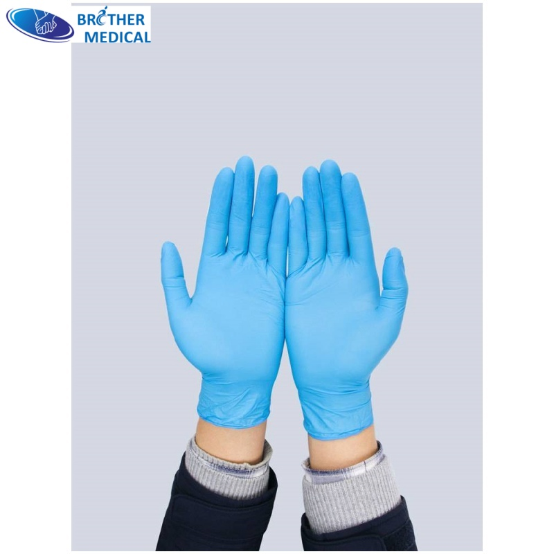 China S/M/L/XL, as Requested Powder Free Medical Latex Sterile Surgical Blue Nitrile Gloves Bme2000