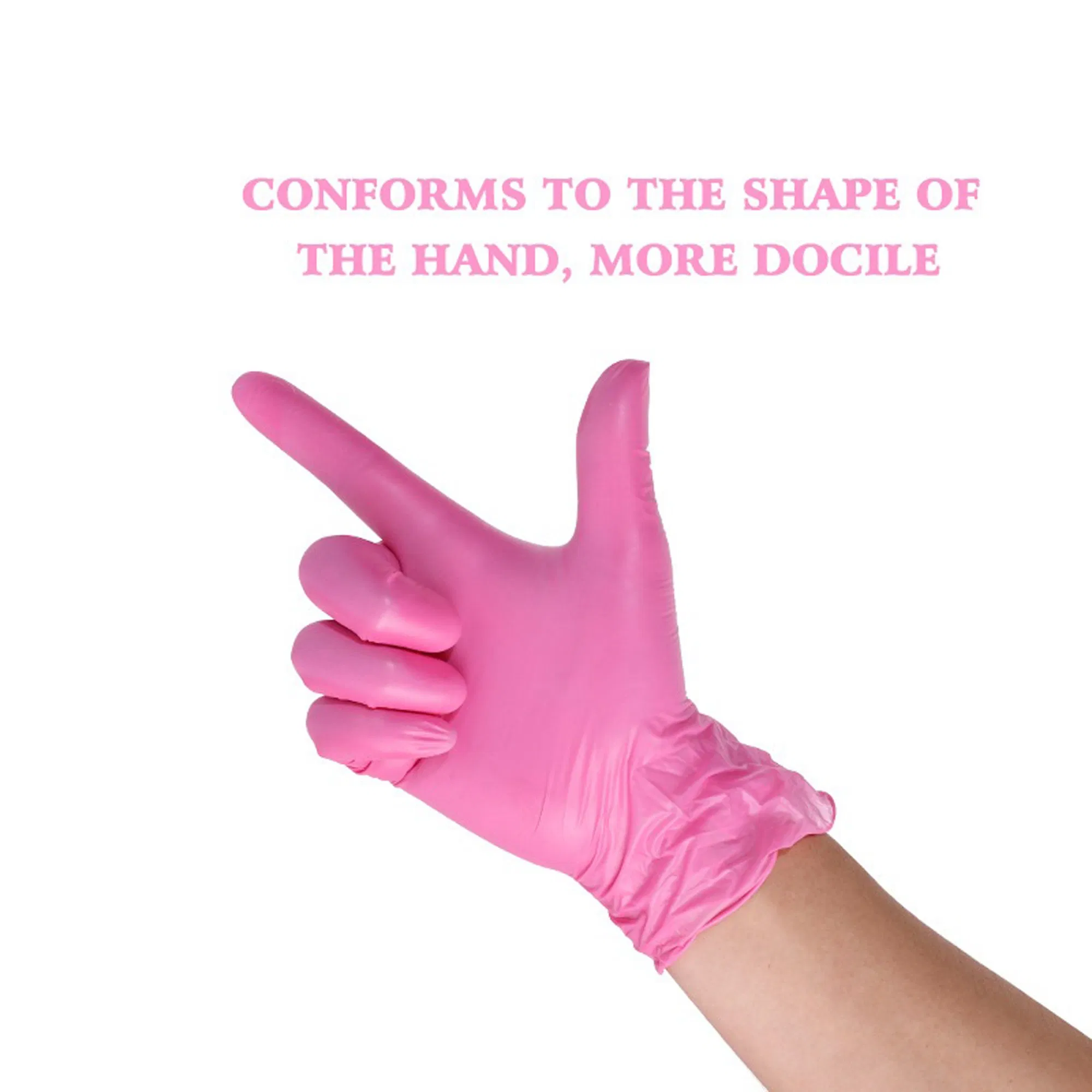 Pink Vinyl Disposable Gloves Medium 50 Pack Latex Free Powder Free Medical Exam Gloves