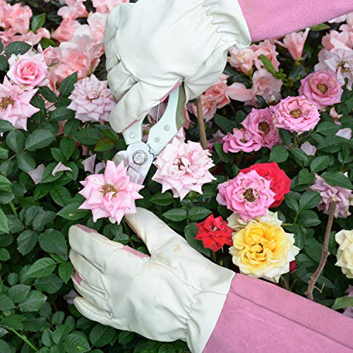 Long Cuff Leather Hand Protective Cactus Rose Outdoor Pruning Planting Work Floral Garden Gloves