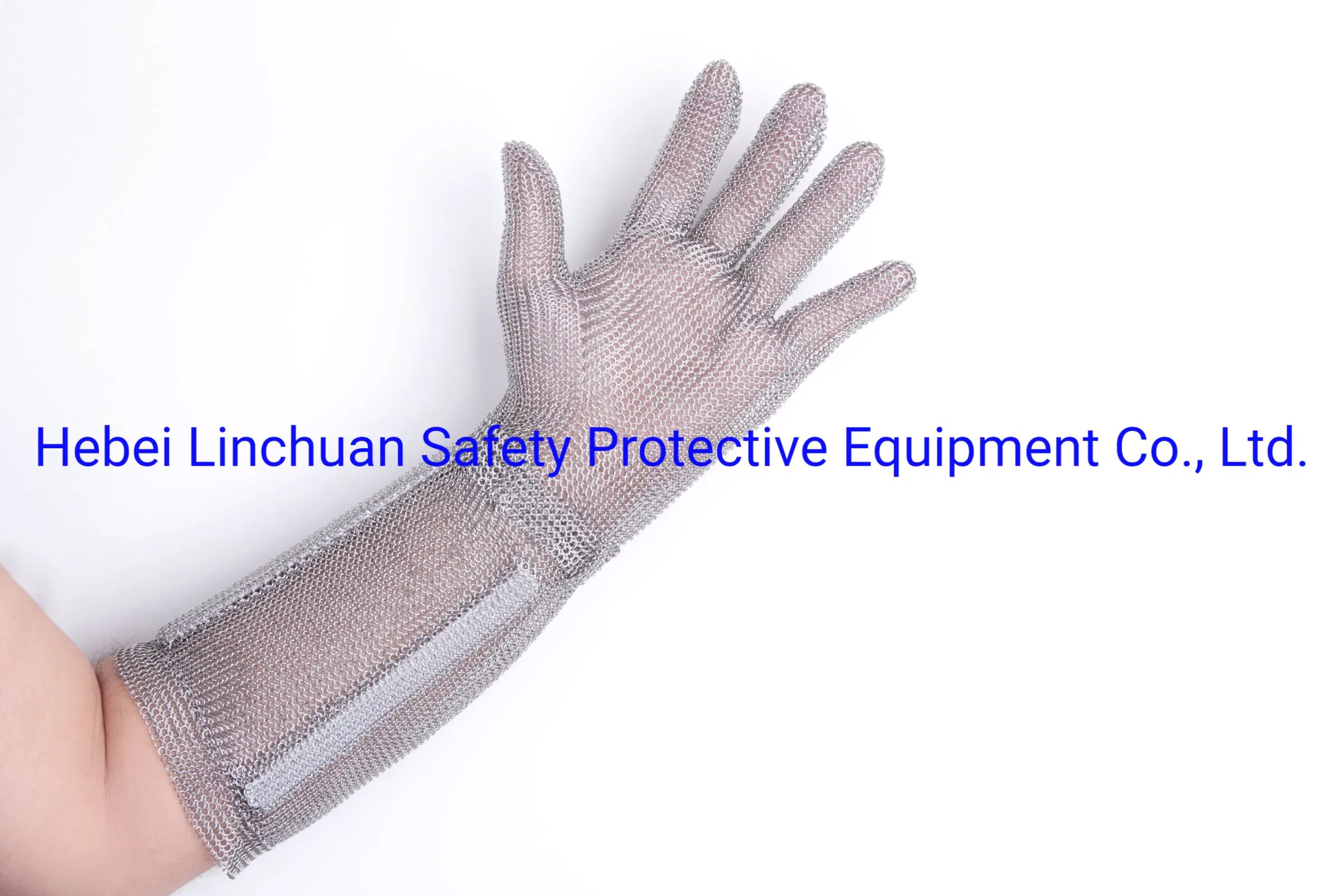Metal Mesh Safety &amp; Accessories Chain Mail Long Glove with Cut Resistant Sleeve/Stainless Steel Chain Mail Long Cuff Glove with 8cm 15cm 20cm Sleeve