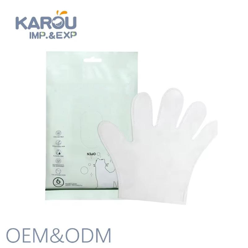 Eco Friendly Pet Biodegradable Bathing Wipe Grooming Cleaning Pet Disposable Cleaning Gloves
