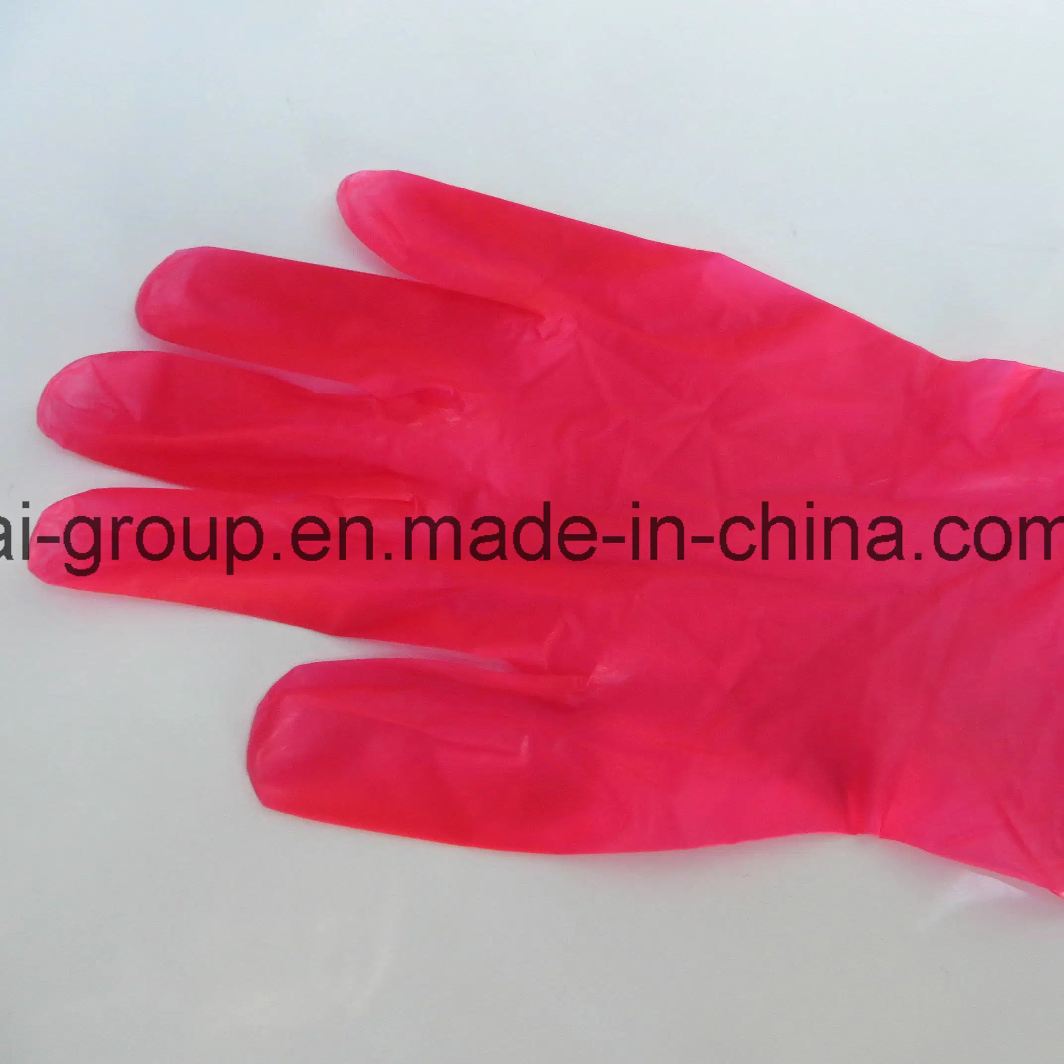 Disposable Red Powder Free Vinyl Gloves for Food Industry