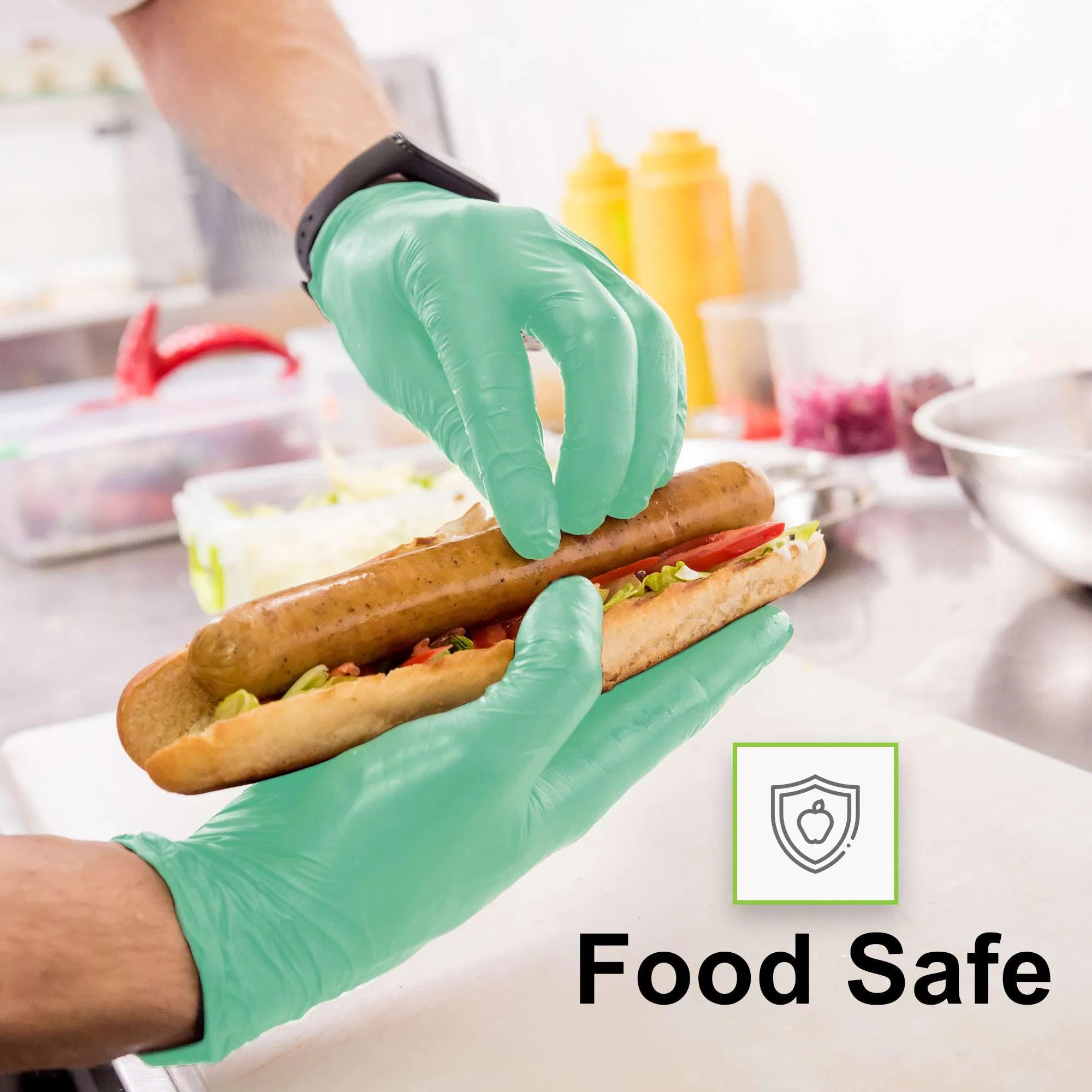 Eco Friendly Powder and Latex Free Disposable Biodegradable Nitrile Gloves