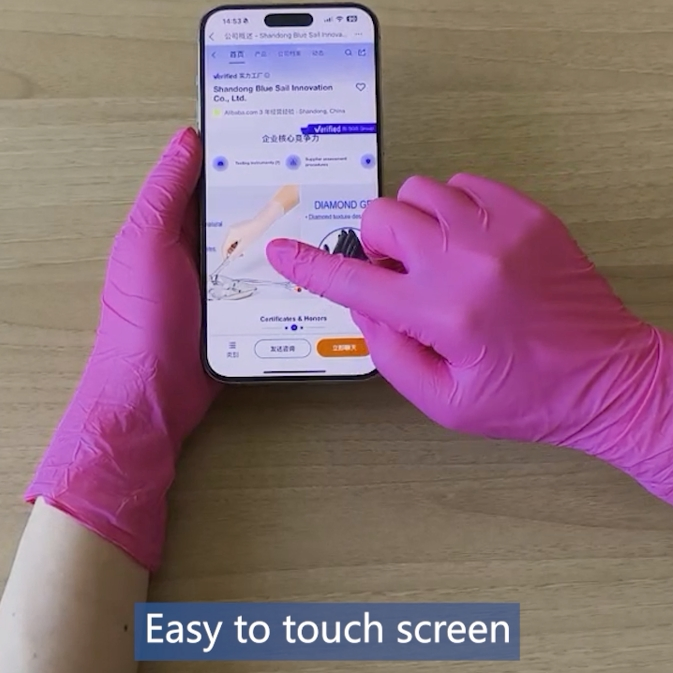 Ambidextrous and Wearing Fitness Disposable Nitrile Gloves Powder Free for Food Processing Examination/Laboratory/Beauty