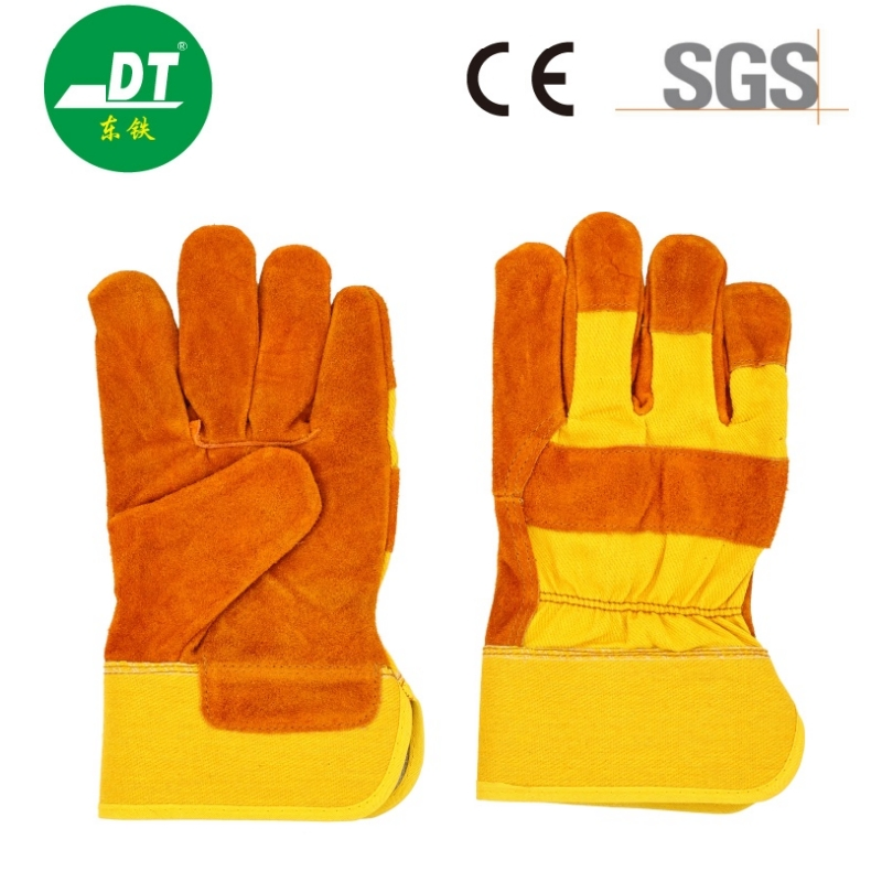 Heat Cut Resistant Cowhide Industrial Protective Welding Gloves Construction