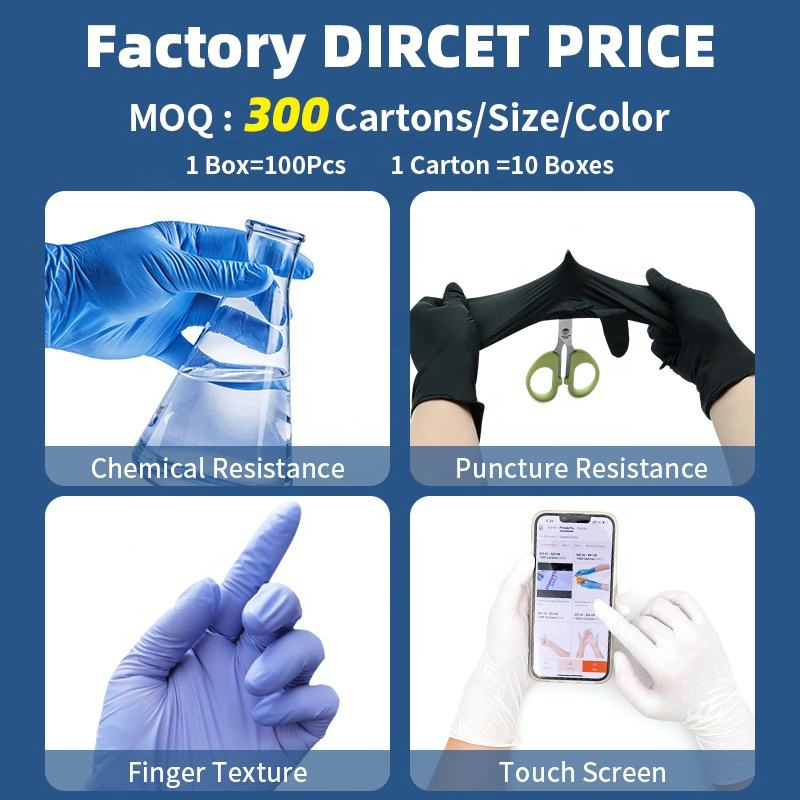 3mil Disposable Nitrile Gloves for Gardening, Textured Fingertips for Non-Slip Grip, Waterproof &amp; Powder-Free, Cobalt Blue