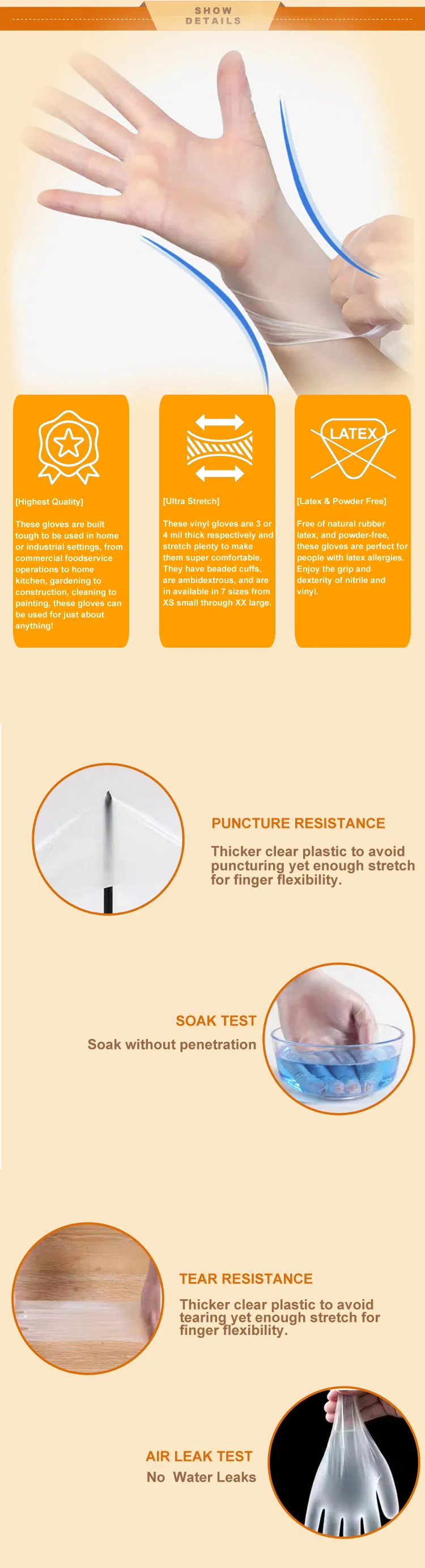 Vinyl Gloves Details