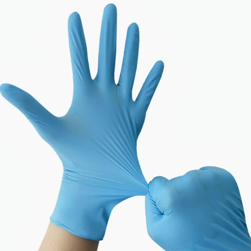 Disposable Blue White Black Nitrile Exam Gloves, Powder-Free &amp; Latex-Free, for Medical Examination, Safety Protection